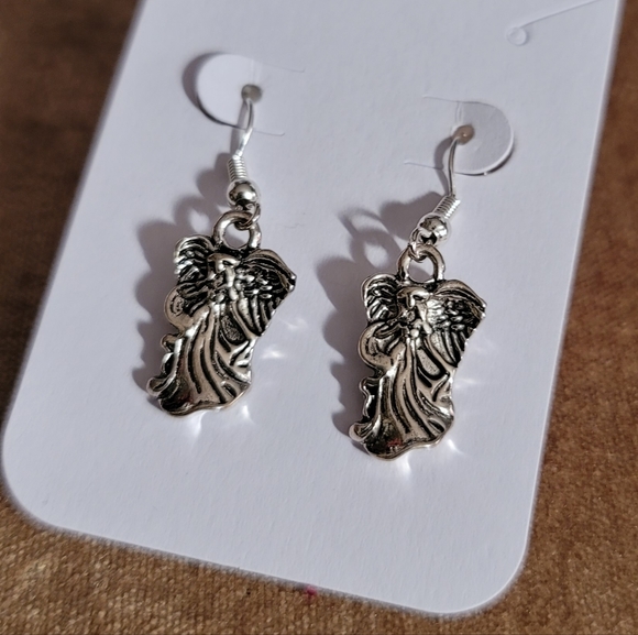 Hand Crafted Jewelry - Handmade Sterling Silver Guardian Angel Earrings